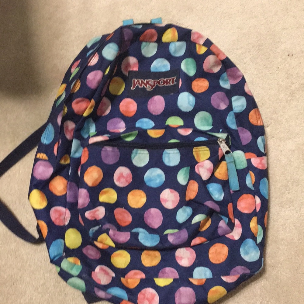 Jansport multicolored polka dot backpack